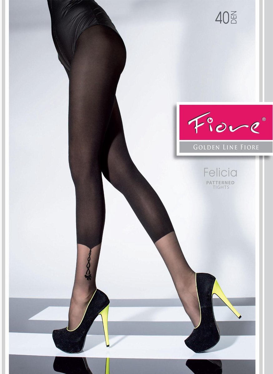Zwart Fiore panty met detail op enkel Felicia - 4