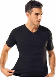 V Hals - Tshirt - 5 Pack - Zwart - Maat XXL