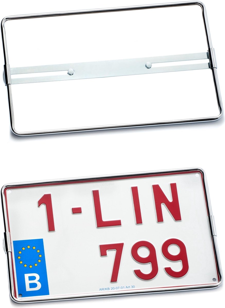 Nummerplaathouder 4X4 Chromé 340x210mm BELGIË
