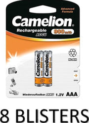 Camelion AAA oplaadbare batterijen 900mah - 16 batterijen