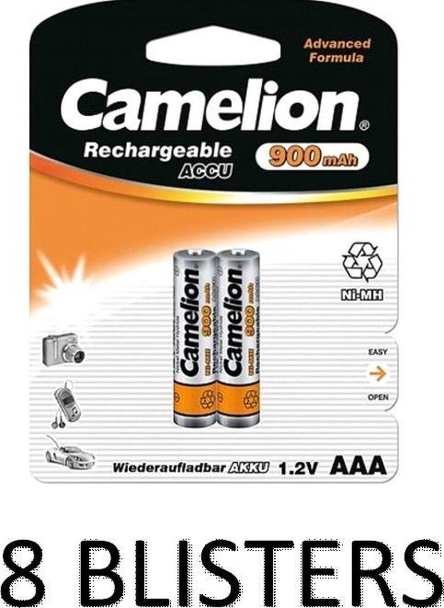 Camelion AAA oplaadbare batterijen 900mah - 16 batterijen