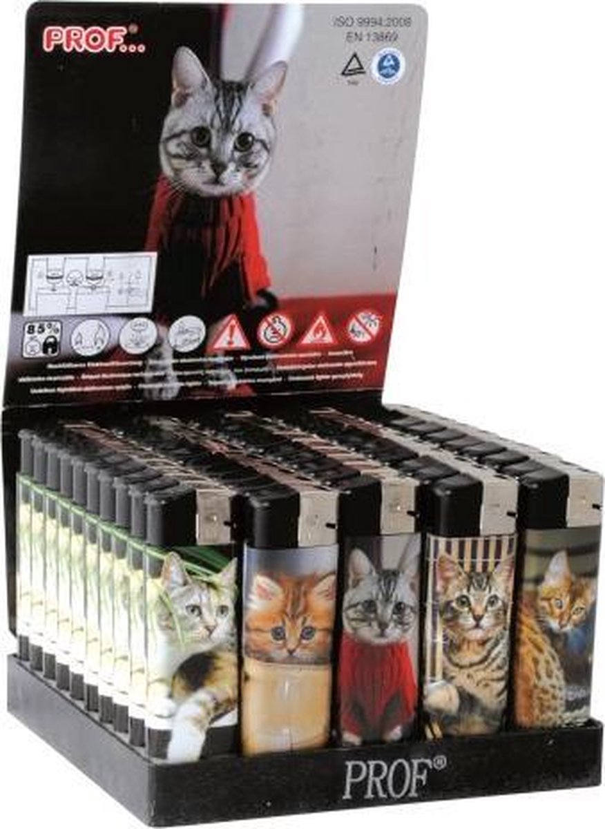 Aanstekers - Lighters - Prof - 50 stuks – Cats