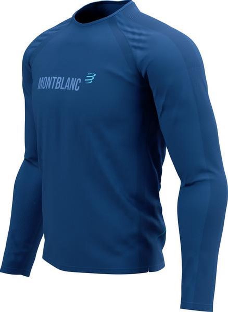 Compressport Mont Blanc LS Heren - blauw - maat L