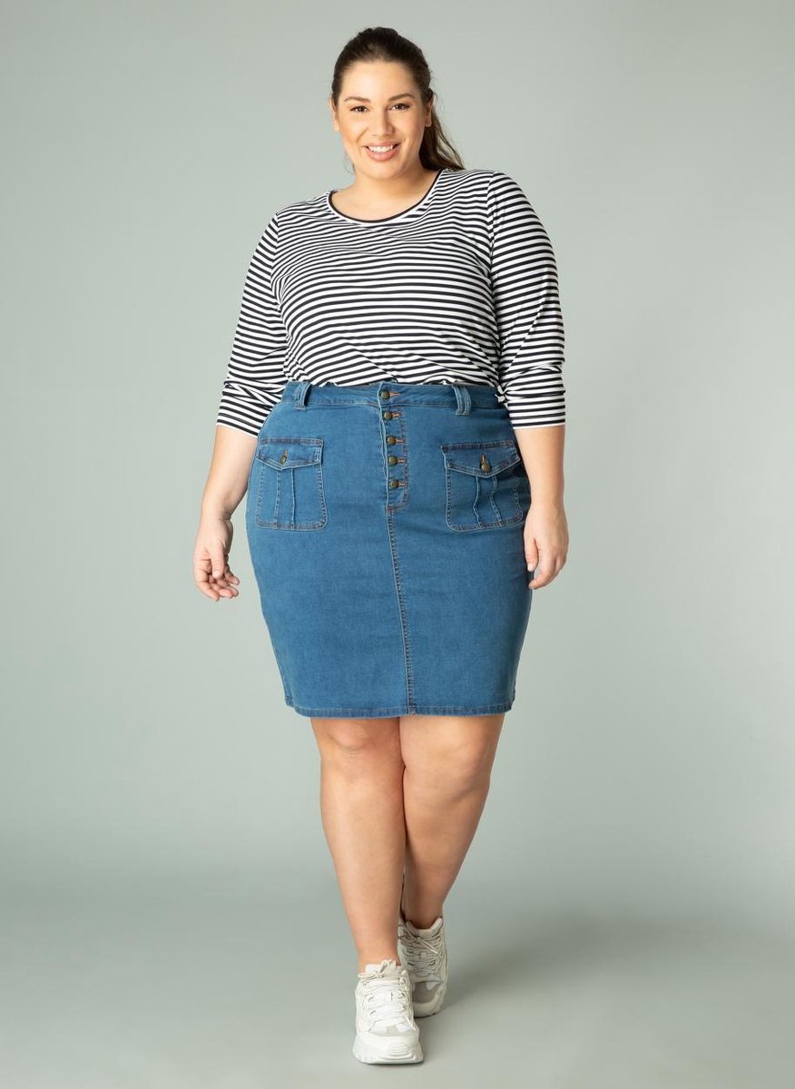 YESTA Heavenly Rok - Mid Blue Denim - maat 4(54/56)
