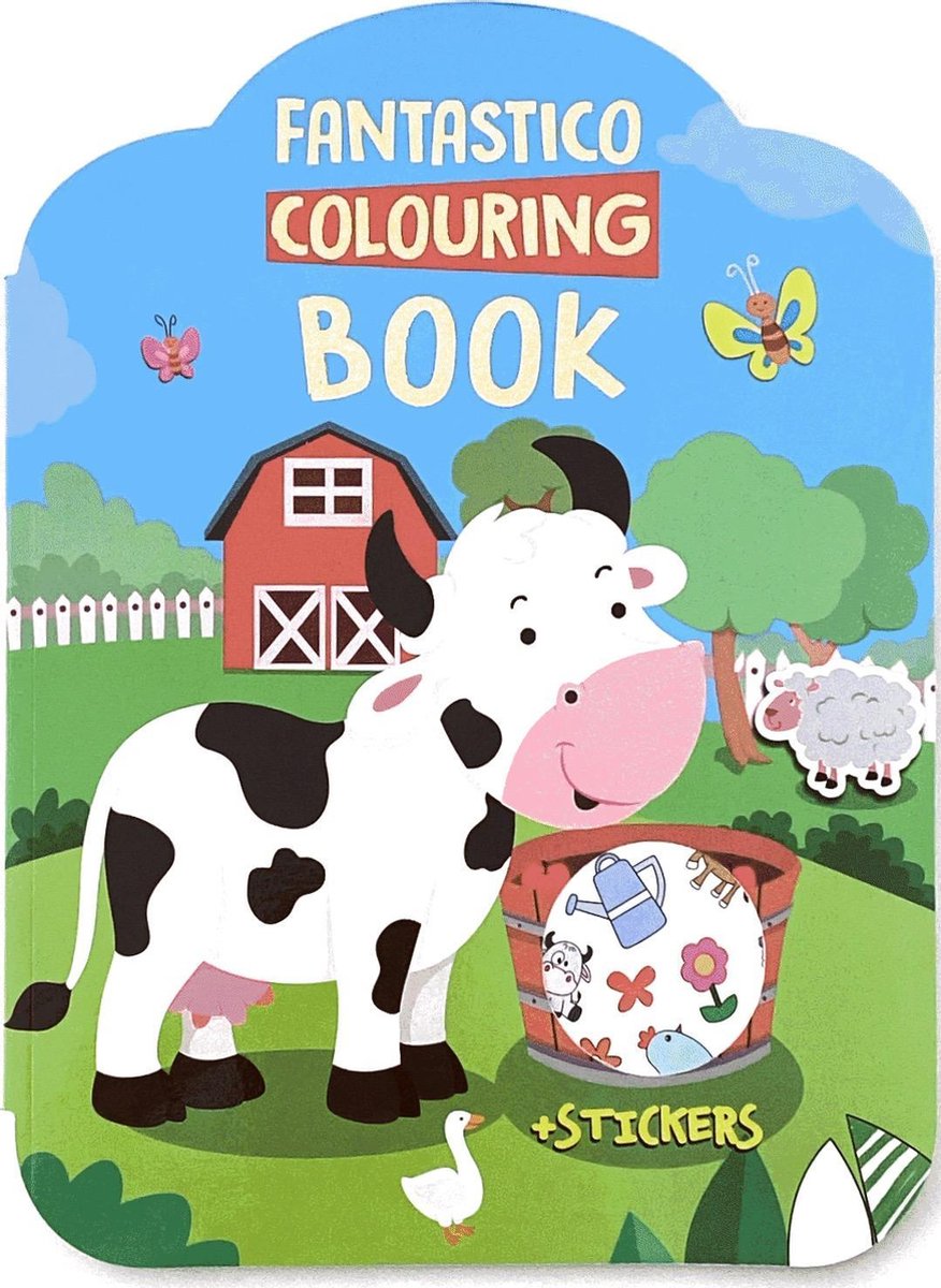 Fantastico Colouring Book - Boerderij dieren - Kleurboek - Stickerboek
