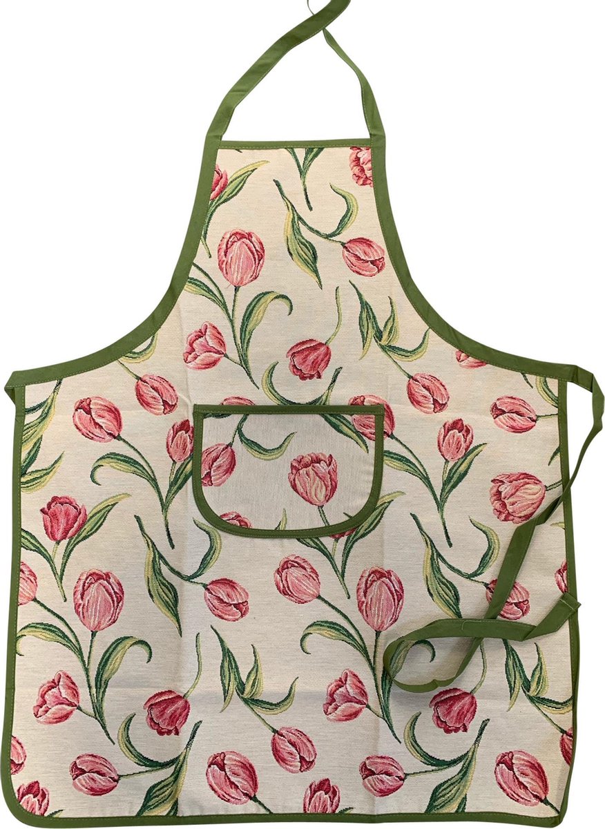 Schort - luxe gobelinstof - Tulpen