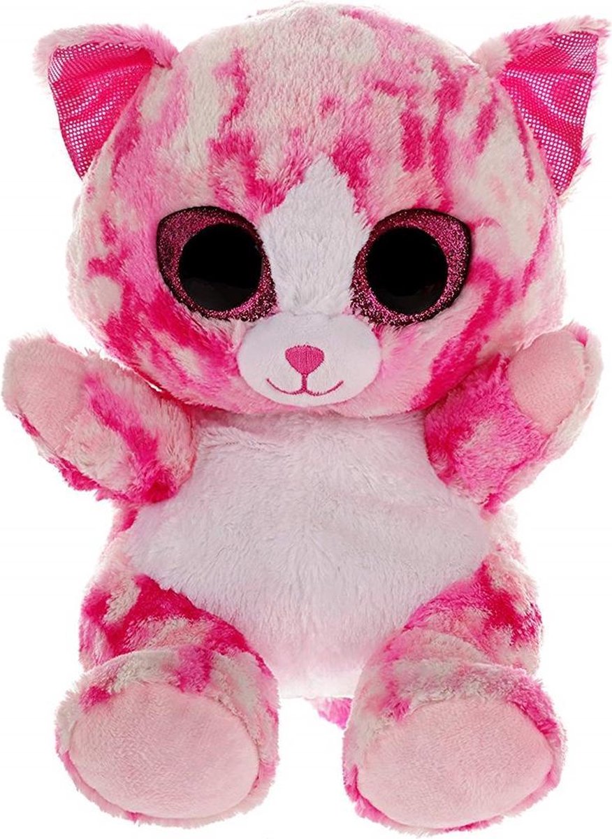 Bauer pluche kat roze 20cm