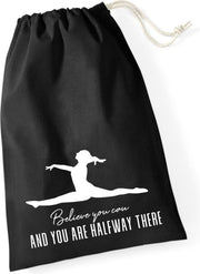 Sparkle&Dream Leertjes/Lusjes Tasje 'Believe You Can' Zwart