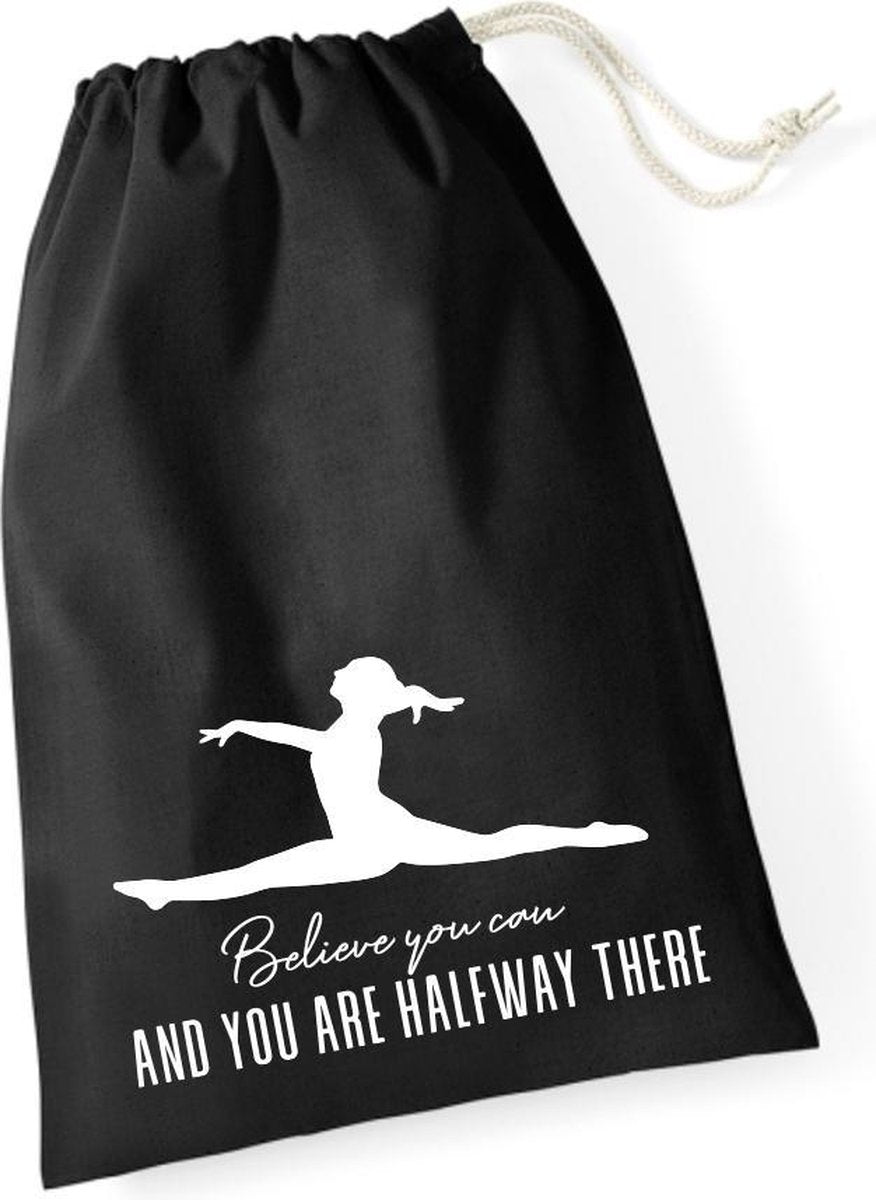 Sparkle&Dream Leertjes/Lusjes Tasje 'Believe You Can' Zwart