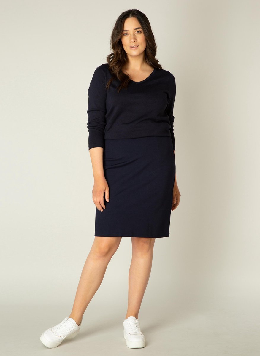 BASE LEVEL CURVY Amily Rok - Dark Blue - maat 5(58/60)