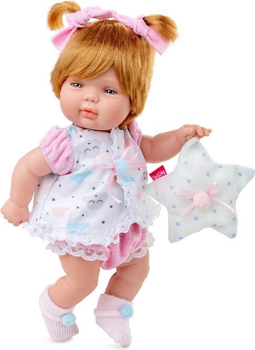 Berjuan Babypop Baby Smile Meisjes 30 Cm Vinyl/textiel Wit/roze