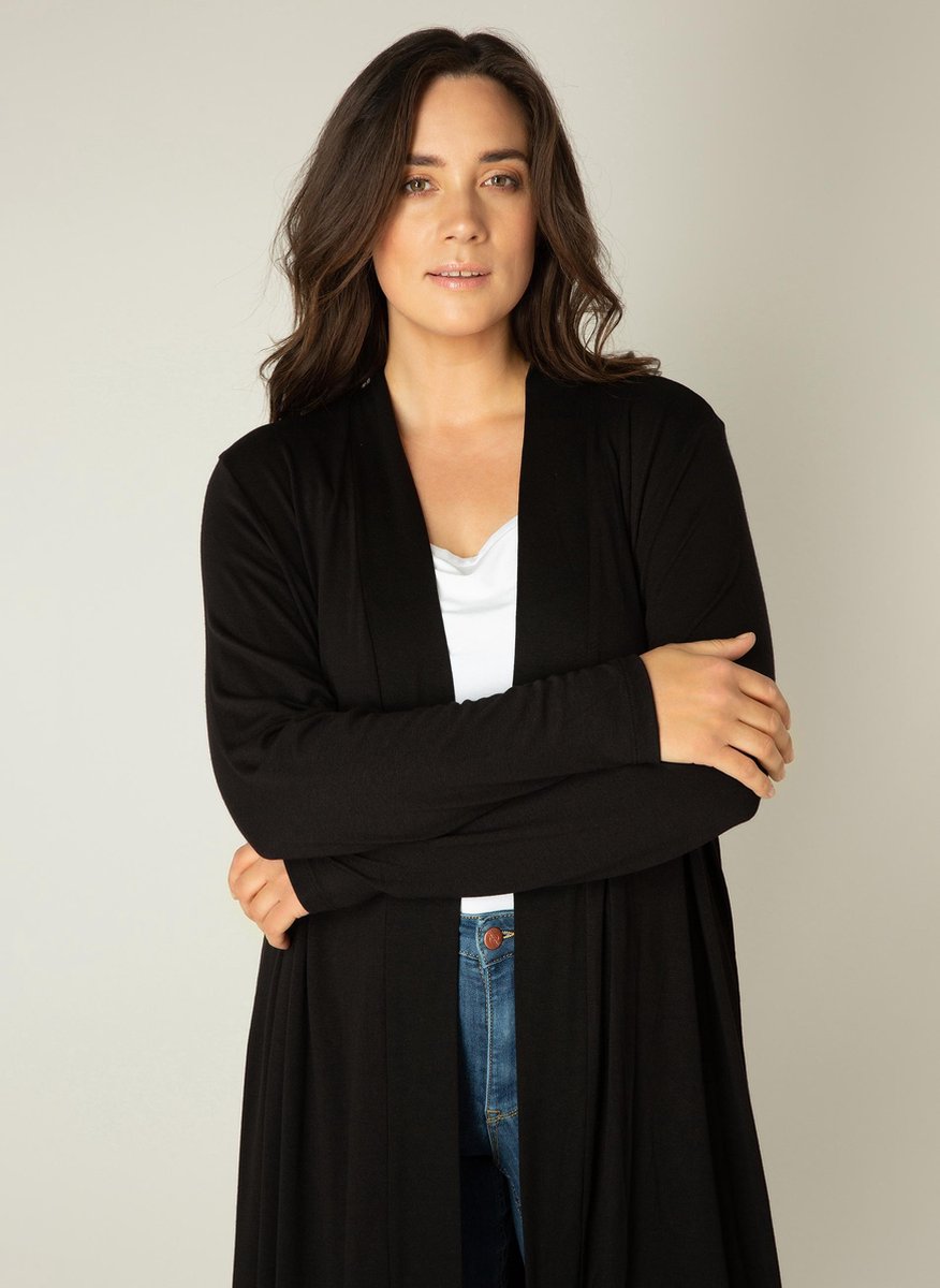 BASE LEVEL CURVY Ayla Long Vest - Black - maat 4(54/56)