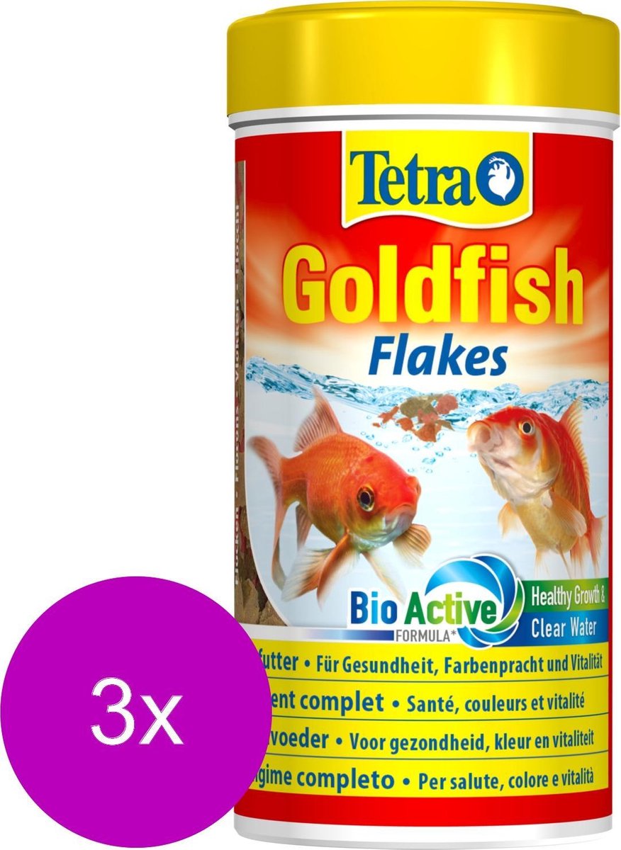 Tetra Visvoer Goldfish Vlokken - Vissenvoer - 3 x 250 ml