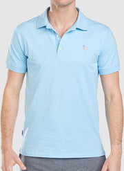 Eubi Poloshirt FLAMINGO - Lichtblauwe Polo - Premium Kwaliteit - Heren Maat L