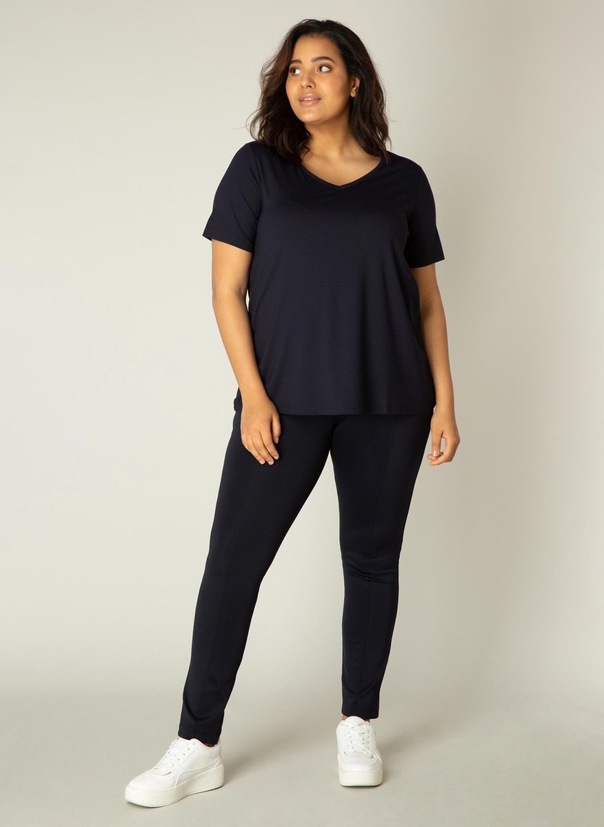 BASE LEVEL CURVY Alba Shirt - Dark Blue - maat 3(52)