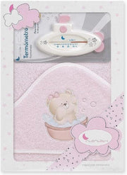 Interbaby Badaccessoires Teddy 100 Cm Katoen Roze 2-delig