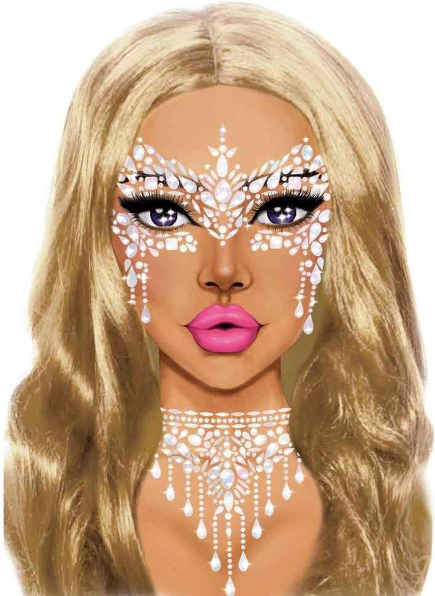 Leg Avenue Gezicht Diamanten Sticker Masquerade Wit