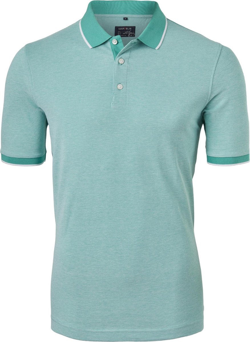 Marvelis Modern Fit poloshirt - groen melange -  Maat: 4XL