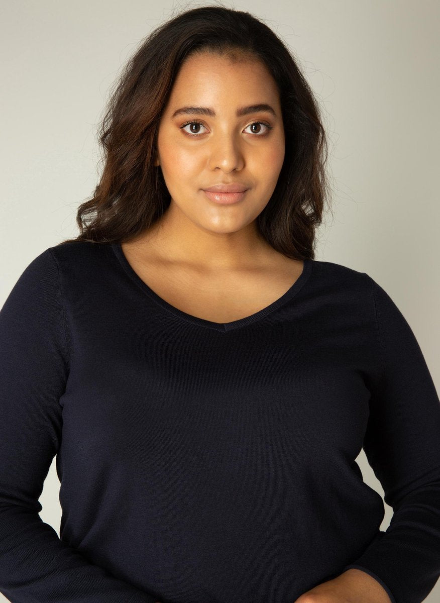 BASE LEVEL CURVY Anine Trui - Dark Blue - maat 3(52)
