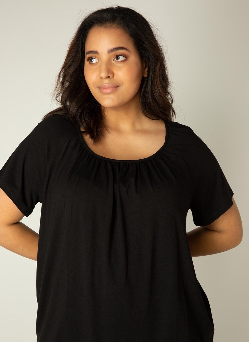 BASE LEVEL CURVY Yoni Jersey Shirt - Black - maat 0(46)