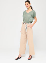 Linnen losse broek - Beige