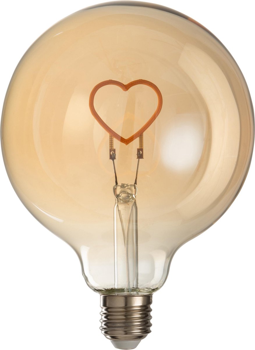 J-Line Ledlamp In Doos Hartje Glas Geel/Goud E27