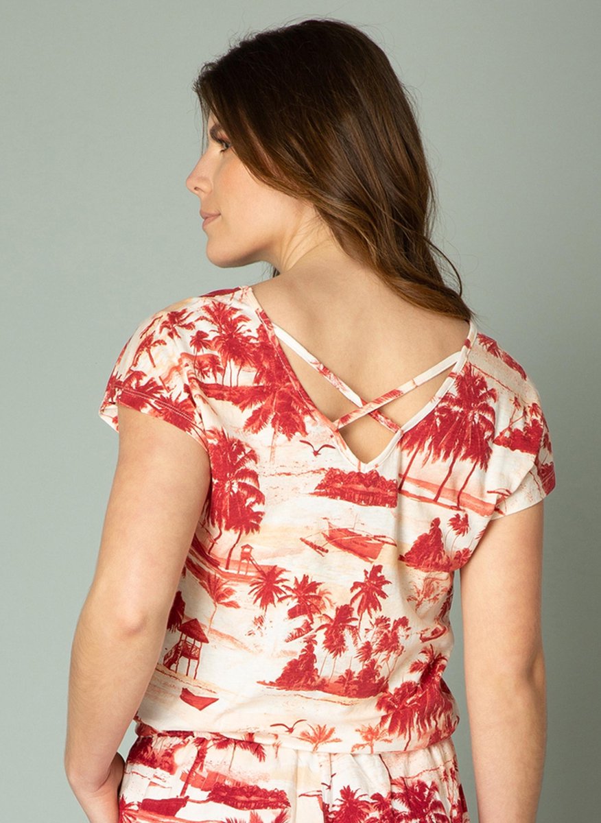 YEST Irza Top - Port/Multi colour - maat 46