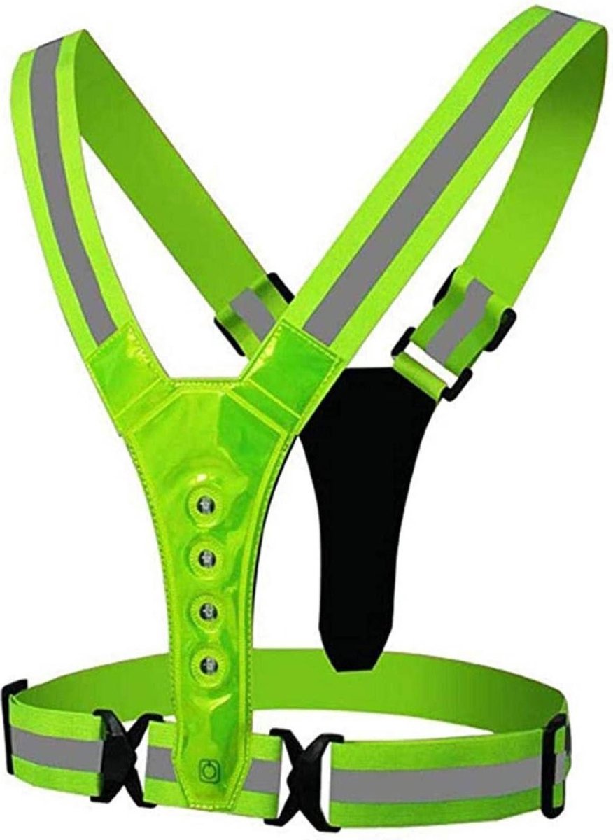 hardloopvest met verlichting – Hardloophesje - Hardloop verlichting – Hardloop lampjes – Hardloop licht – Reflectie hardlopen – Veiligheidshesje – Veiligheidsvest - Running Light - Wandel verlichting - Reflectievest - Reflectie led verlichting Neon