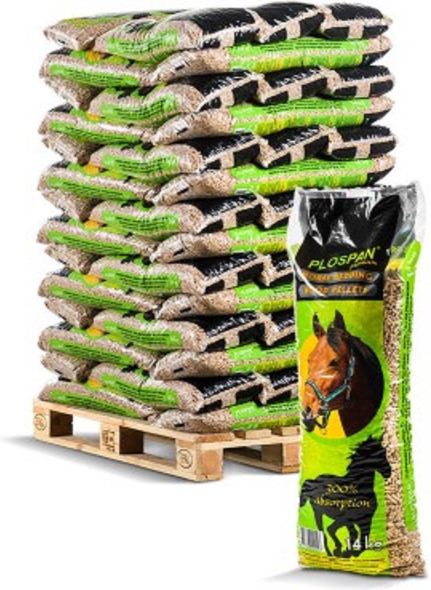 Plospan Paardenbox Houtkorrels (naaldhout) 56 stuks a 14kg.