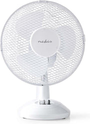 Witte ventilator voor op tafel op Netvoeding  met zwenkfunctie