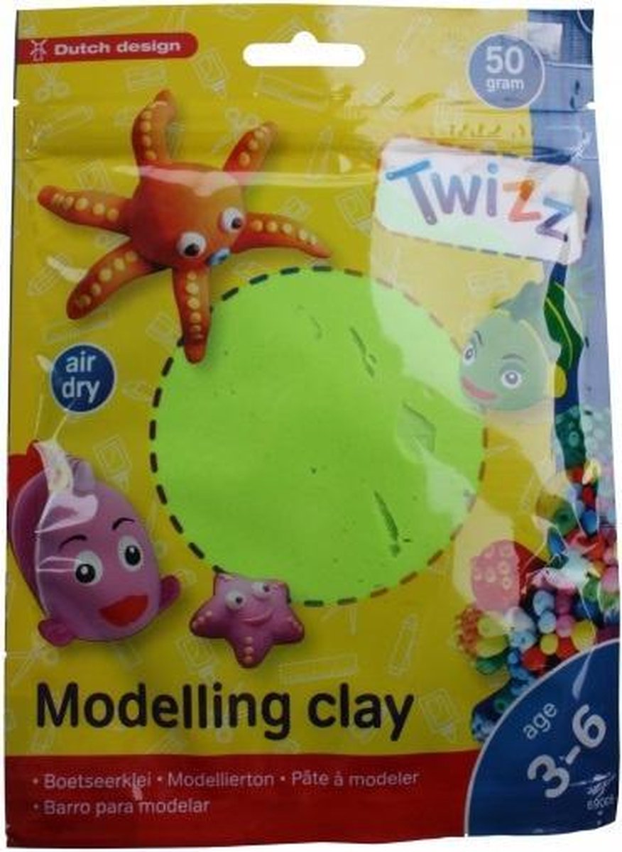 Twizz Boetseerklei 50 Gram Junior 13 X 14 Cm Groen