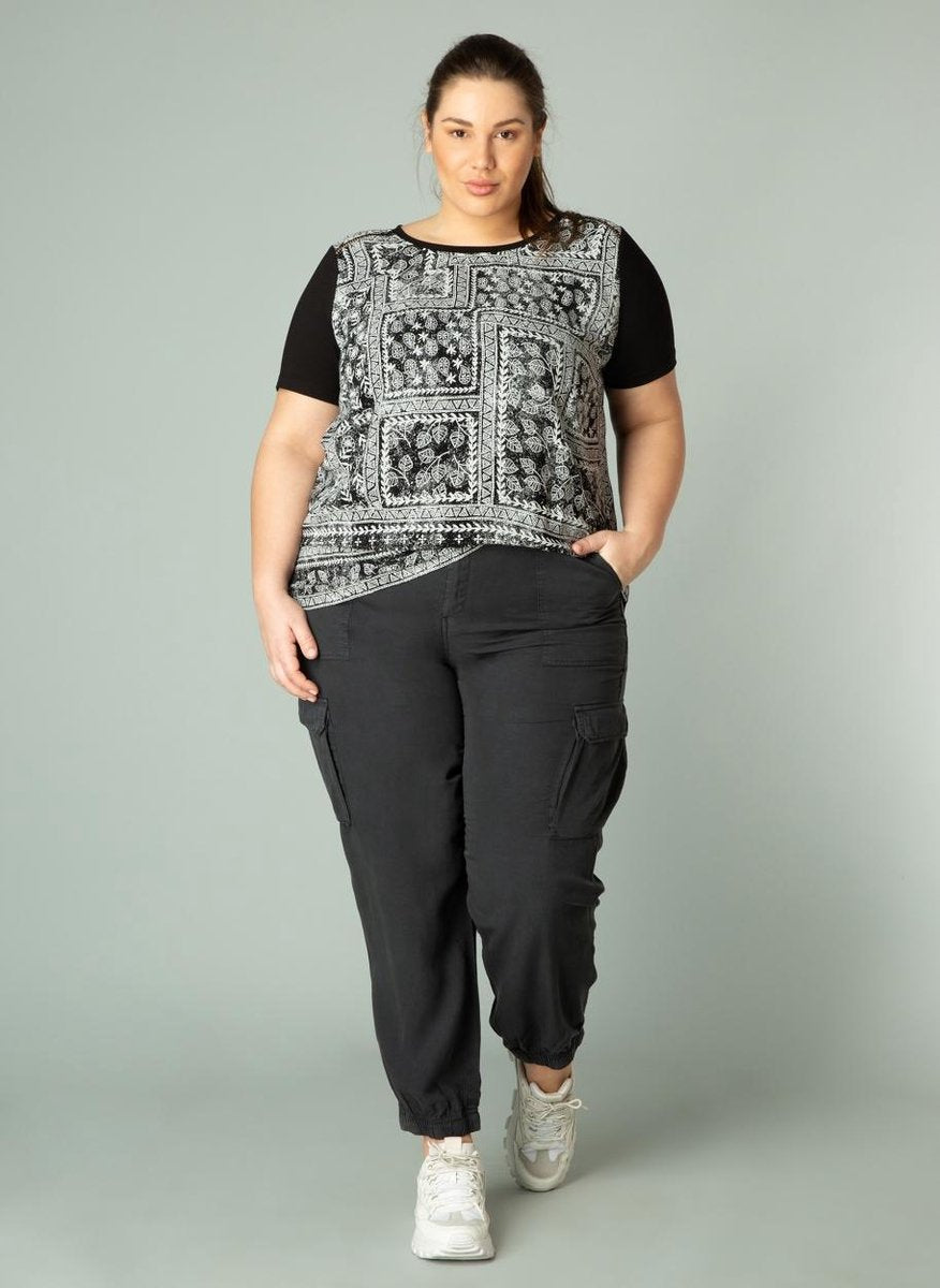 YESTA Harma Broek - Washed Black - maat 0(46)