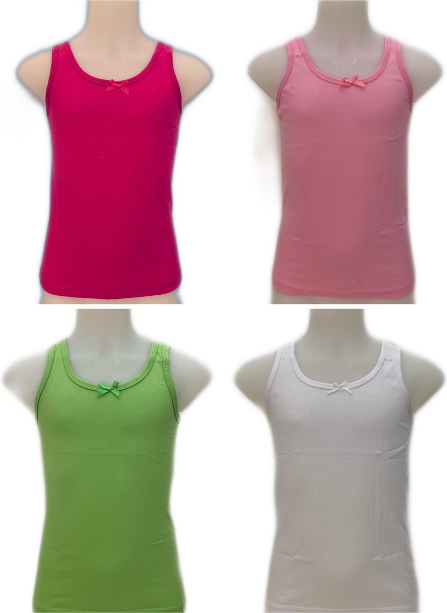meisjes Hemdje 4 stuks mix 104/110