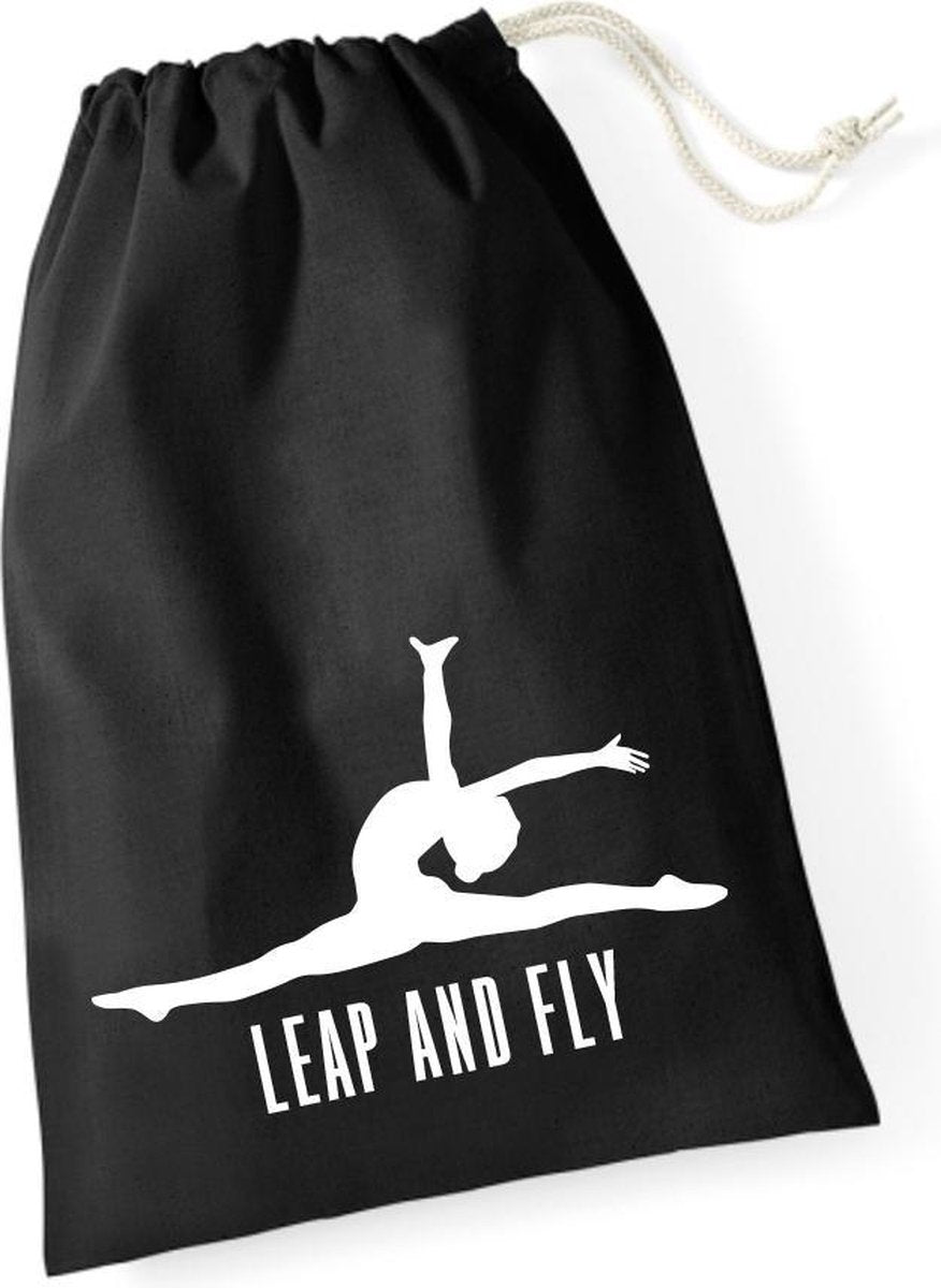 Sparkle&Dream Leertjes/Lusjes Tasje 'Leap and Fly’ Zwart
