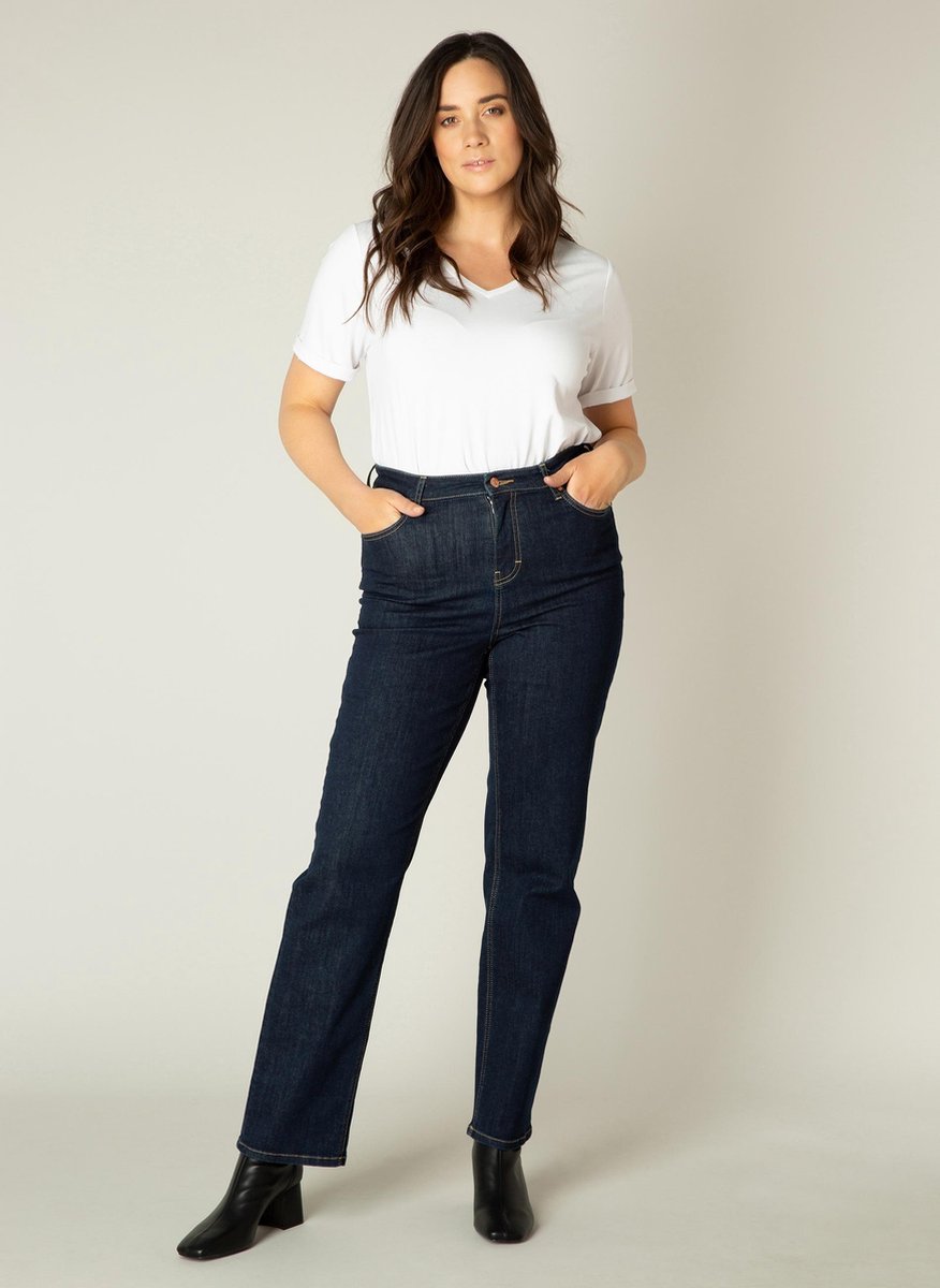 BASE LEVEL CURVY Ayda Jeans - Dark Blue Denim - maat 2(50)