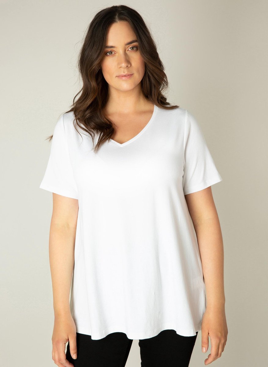 BASE LEVEL CURVY Alba Shirt - White - maat 3(52)
