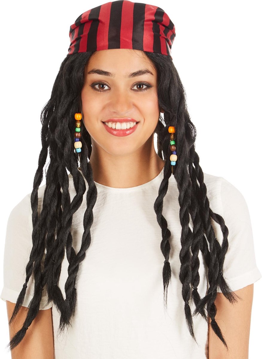 dressforfun - damespruik piratenvrouw   - verkleedkleding kostuum halloween verkleden feestkleding carnavalskleding carnaval feestkledij partykleding - 300738
