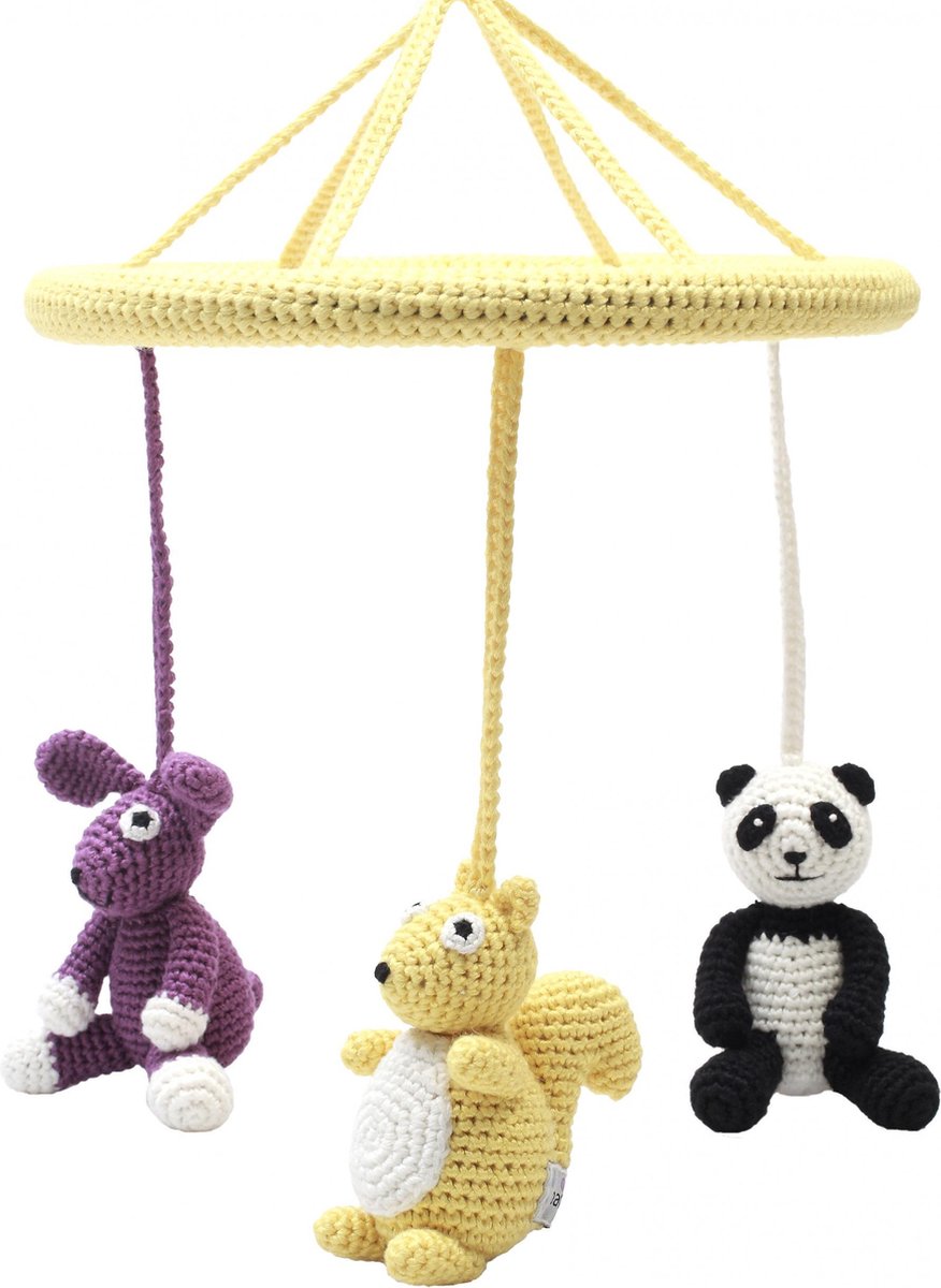 Naturezoo Mobiel Konijn/eekhoorn/panda Gehaakt Junior 24 Cm
