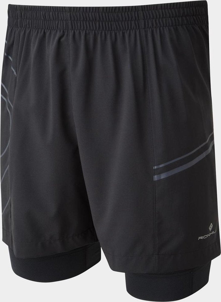Ron Hill Tech Marathon Short Hardloopshorts Heren Zwart