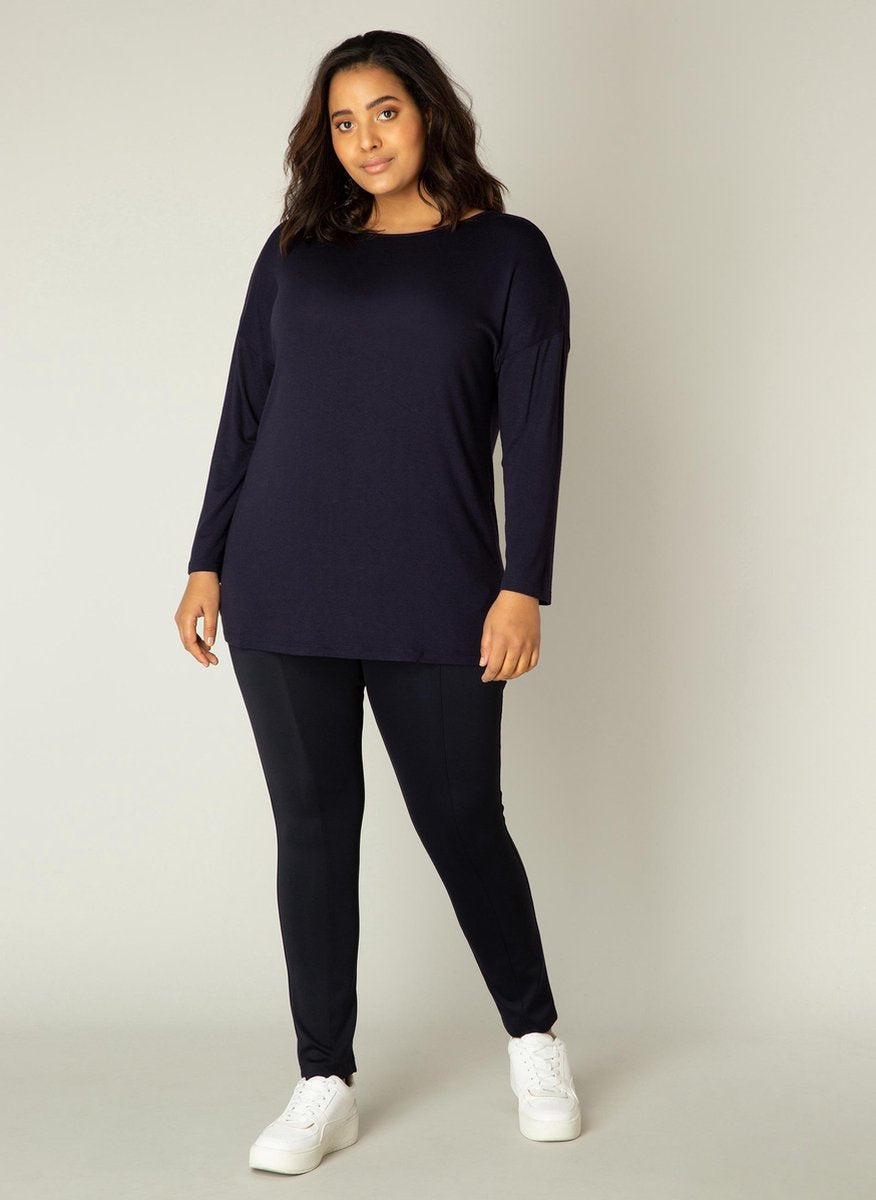 BASE LEVEL CURVY Adele Shirt - Dark Blue - maat 1(48)