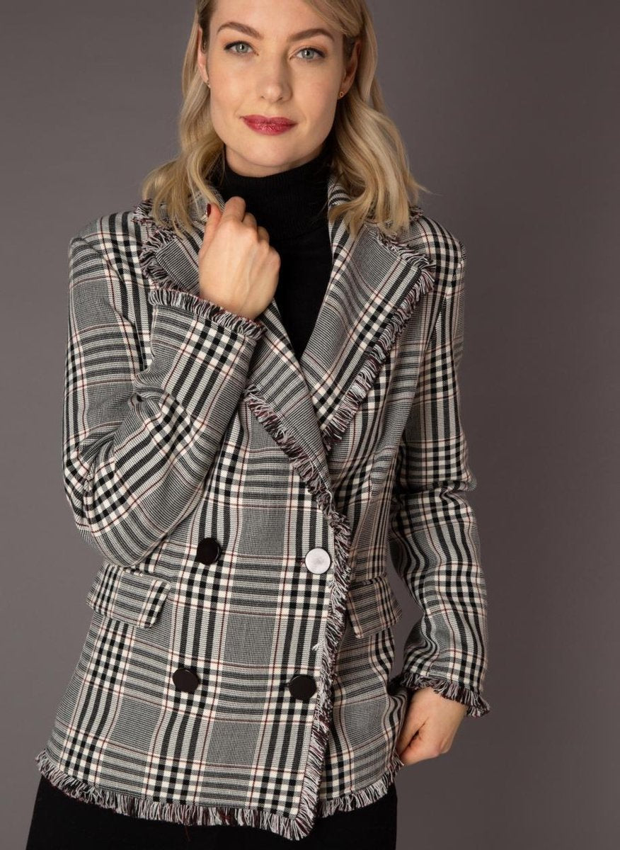 YEST Aileen Blazer - Black Multi Colour - maat 38