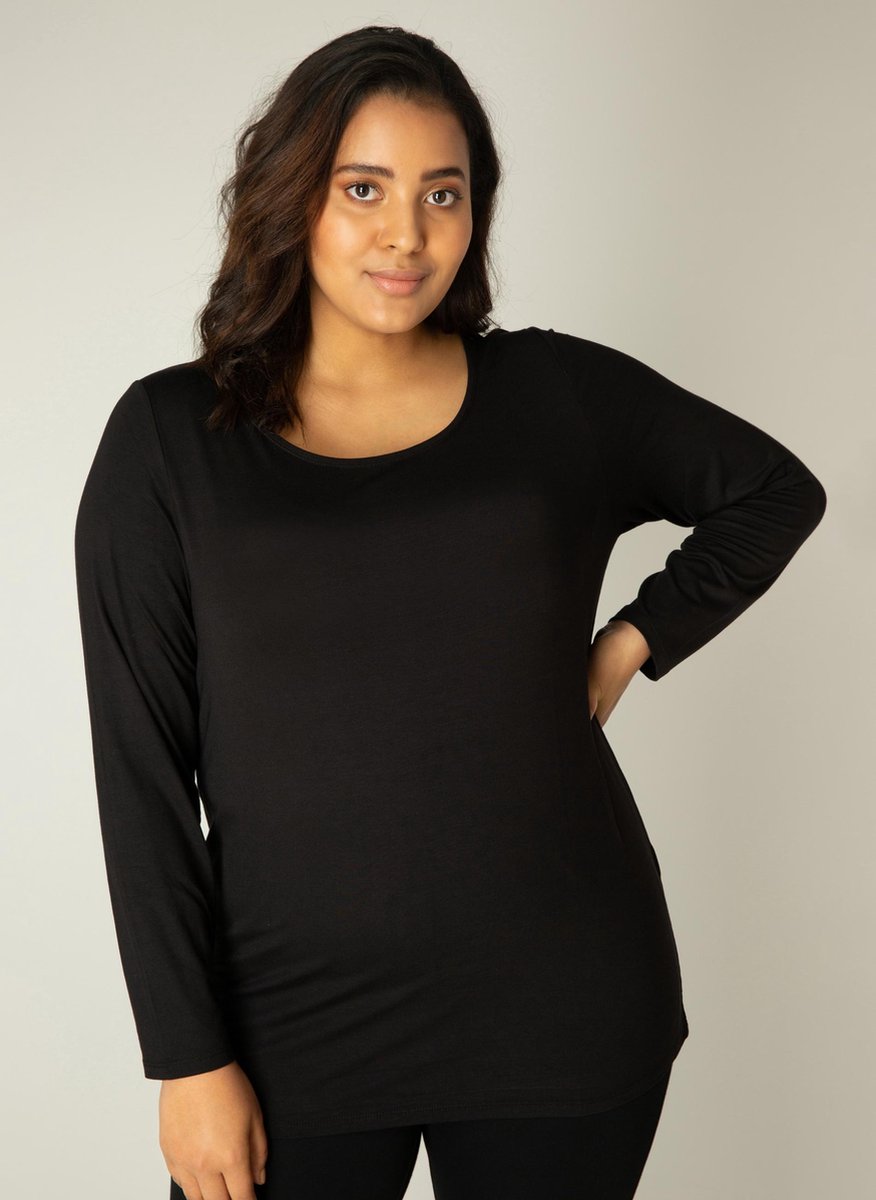 BASE LEVEL CURVY Aso Jersey Shirt - Black - maat 5(58/60)