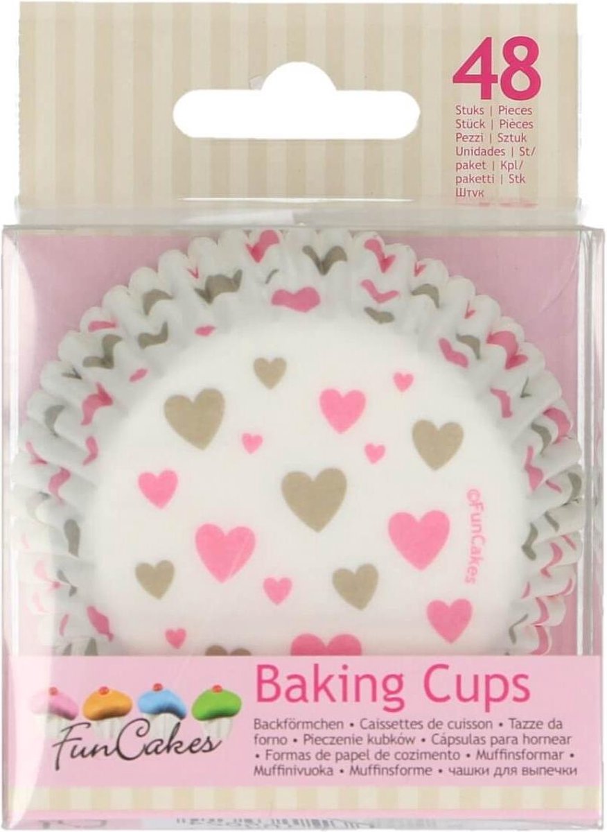 FunCakes Cupcake Vormpjes Muffin Vormpjes Papier Hartjes pk/48