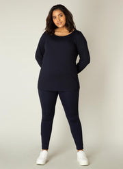 BASE LEVEL CURVY Aso Jersey Shirt - Dark Blue - maat 3(52)