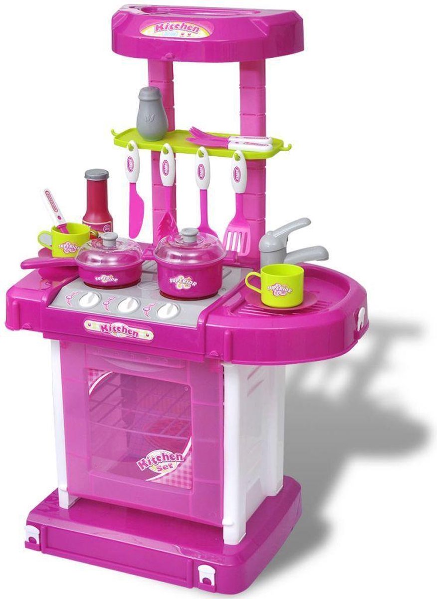 Speelkeuken Roze voor Kinderen met Licht en Geluid - Speelgoedkeuken - Kinder keuken