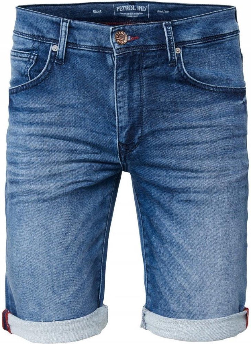 Petrol Industries - Heren Jackson denim short - Blauw - Maat XL