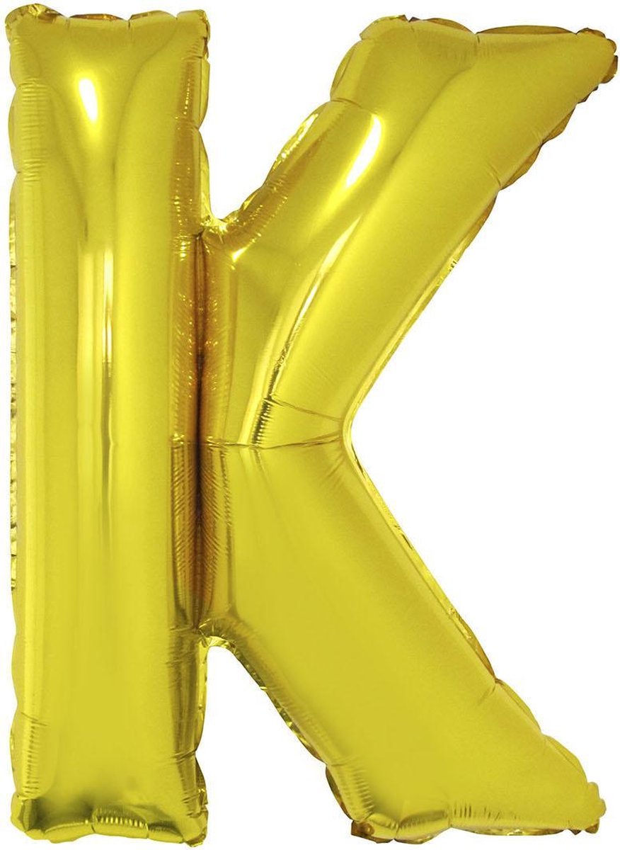 Grote folie ballon letter K Goud