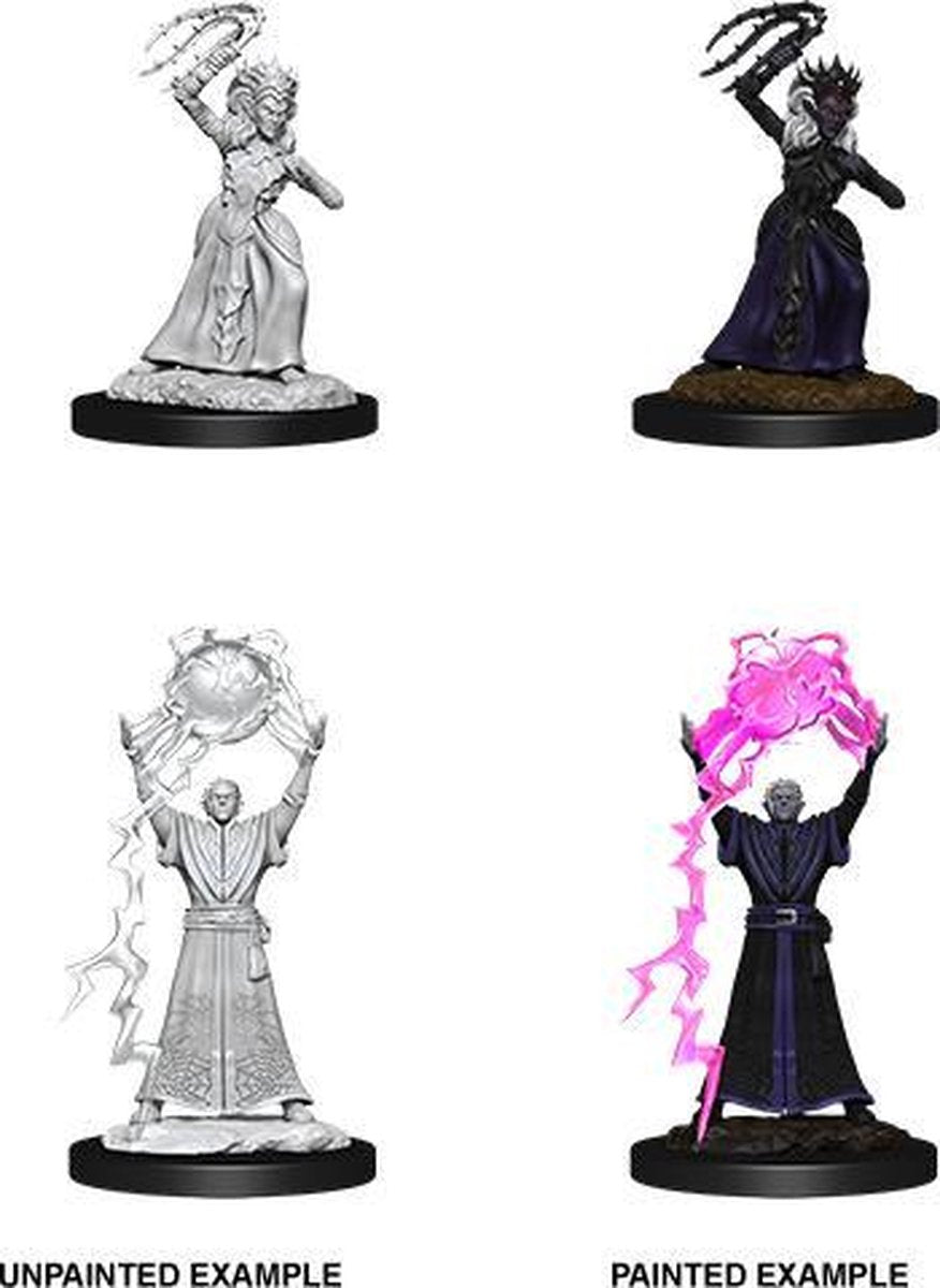 D&D Nolzur's Marvelous Miniatures Drow Mage and Drow Priestess