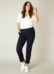 BASE LEVEL CURVY Angie Broek - Dark Blue - maat 0(46)