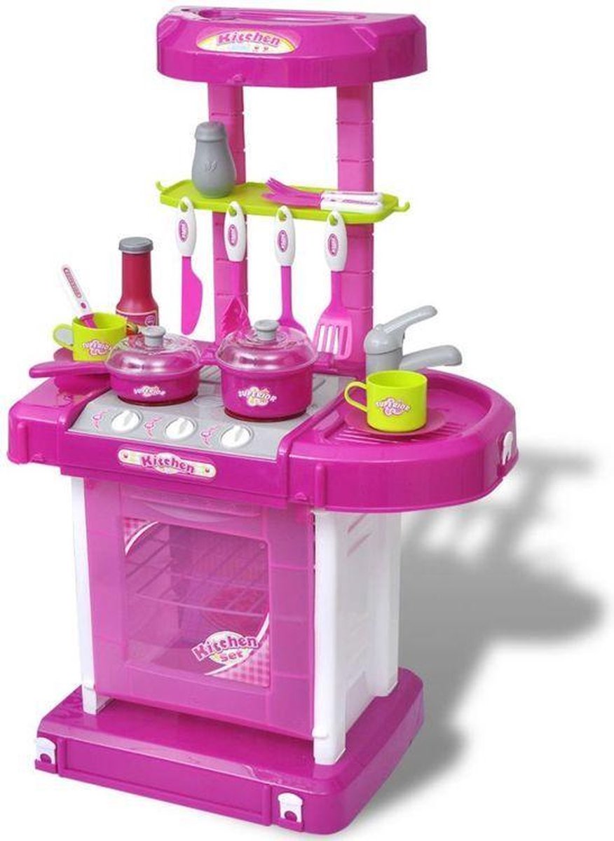 speelkeuken (INCL keukenspullen) Roze voor Kinderen met Licht en Geluid - Speelgoedkeuken - Kinder keuken